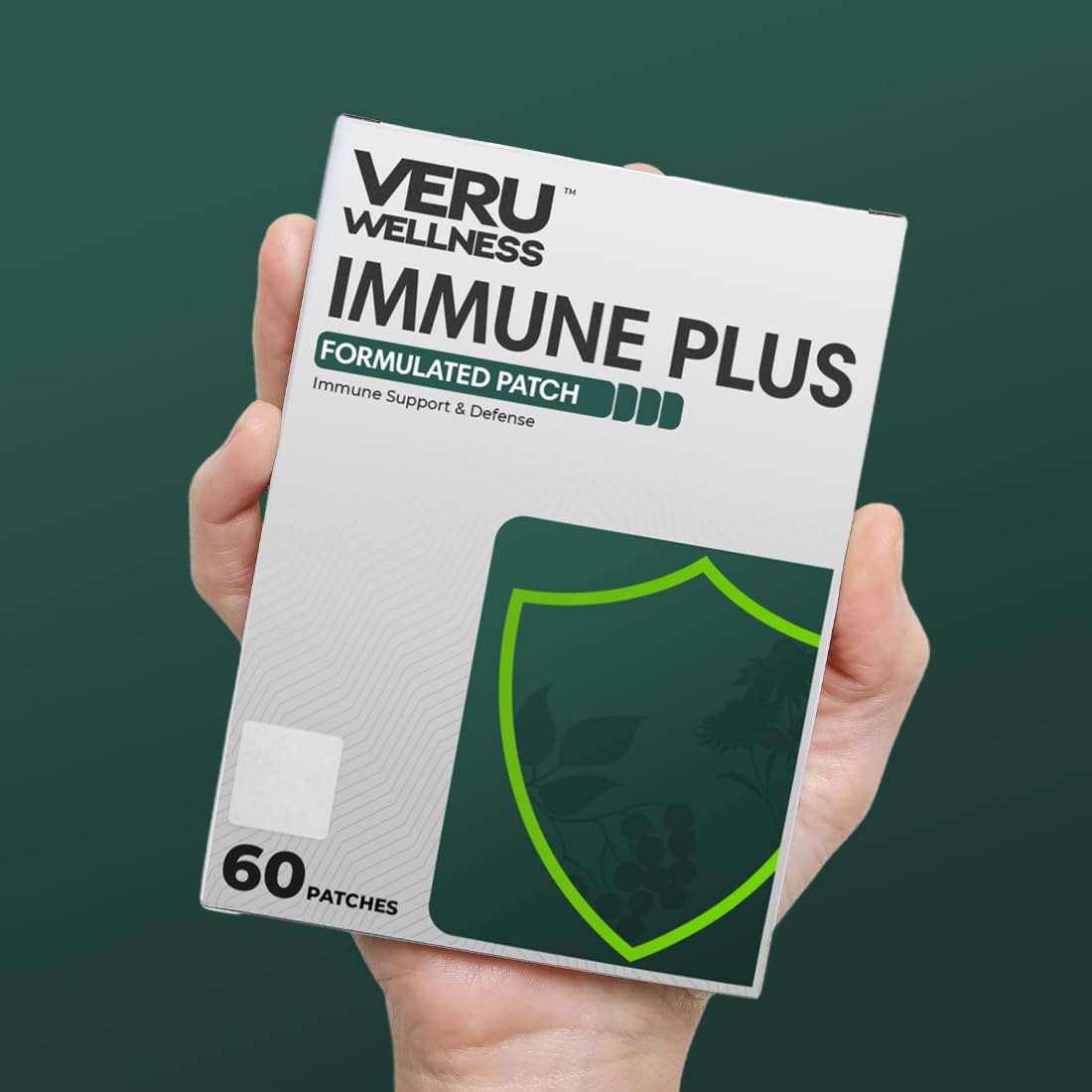 Veru Wellness Immune Plus Patch - Daily Immune - Overall Health, Zinc, Elderberry and Echinacea (60 Day)