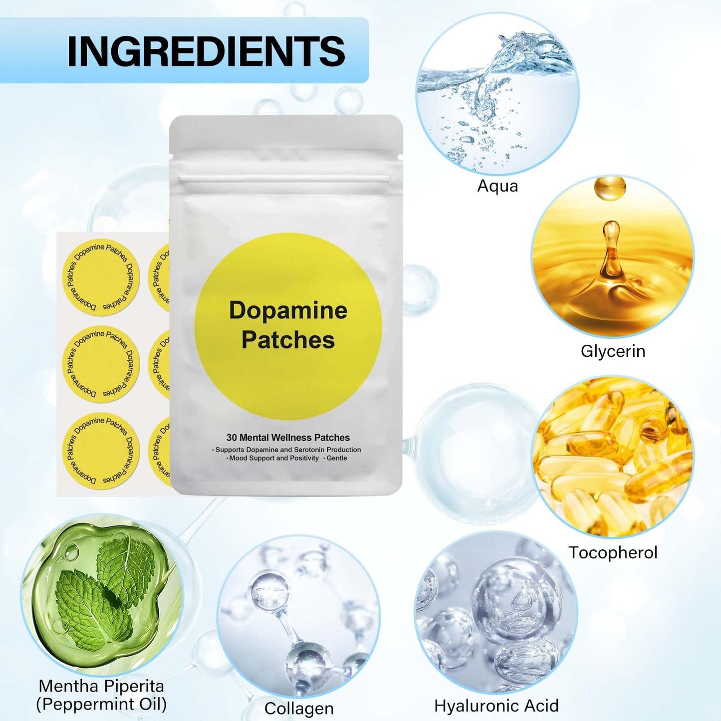 Dopamine Patches-Used for enhancing concentration and maintaining emotional stability on a daily basis (30 pack) (1PCS)