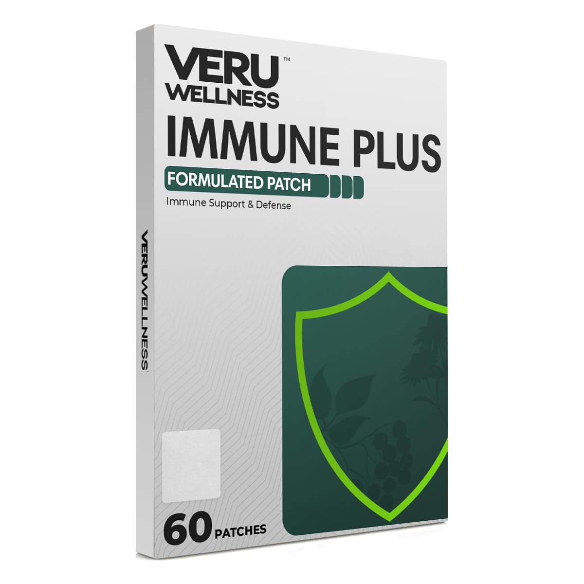 Veru Wellness Immune Plus Patch - Daily Immune - Overall Health, Zinc, Elderberry and Echinacea (60 Day)