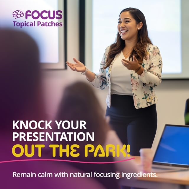 Swift Patch Focus Patch for Adults (30 Day Supply) + Proprietary Blend (Men and Women) - Help Kids and Adults Focus with Patches 22 Ingredients with Proprietary Formula