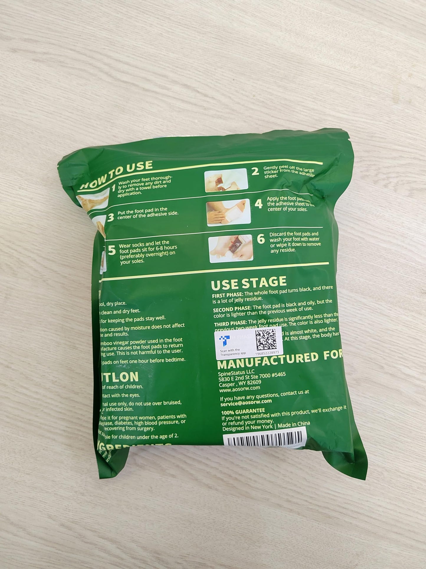 AOSORW Natural Herbal Foot Pads - 100 Pack Ginger Oil & Bamboo Charcoal Premium Foot Care Patches - Relieves Stress and Fatigue - Improves Sleep and Supports Body Cleansing