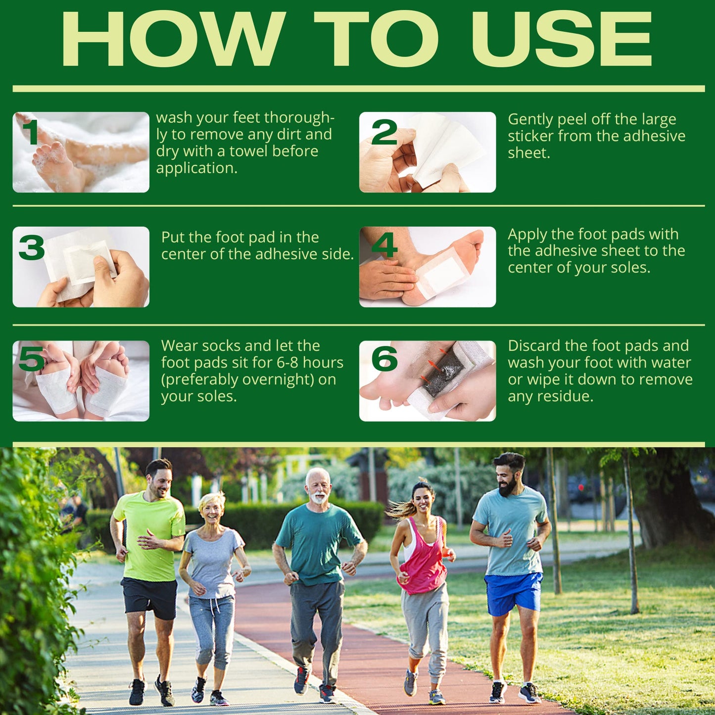 AOSORW Natural Herbal Foot Pads - 100 Pack Ginger Oil & Bamboo Charcoal Premium Foot Care Patches - Relieves Stress and Fatigue - Improves Sleep and Supports Body Cleansing